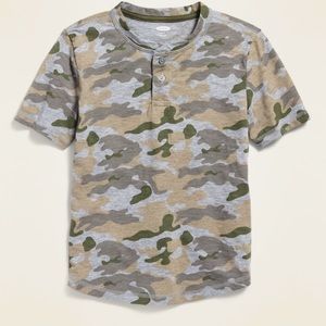 Camo Slub-Knit Henley Tee for Boys